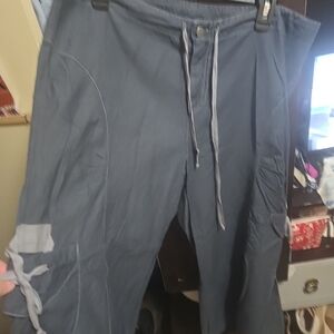 Contrast/ XCVI Drawstring Cargo Pants - Slate Blue W/cargo Pockets